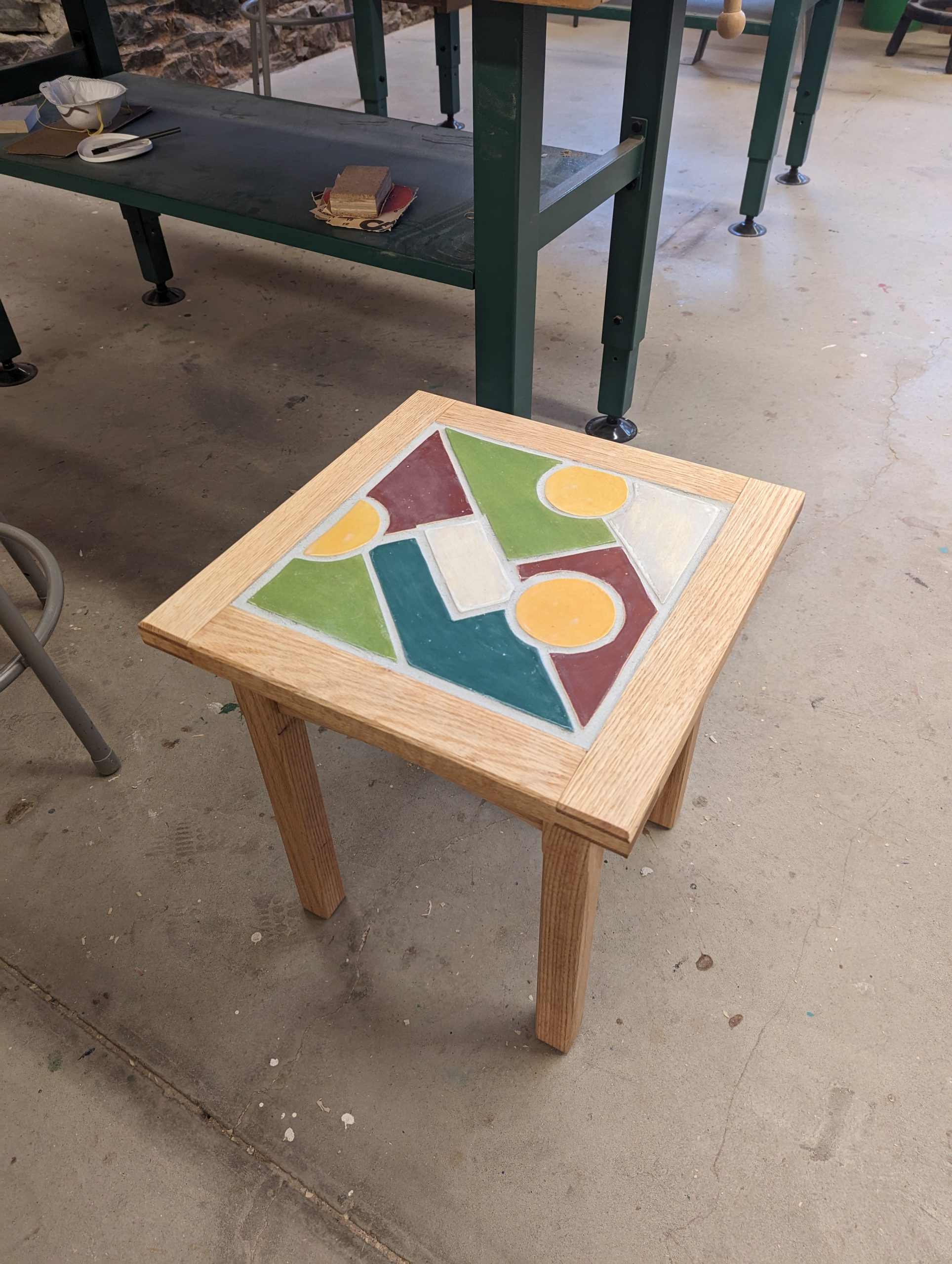 Wood & Clay: Tiled Top Table 2 Wood & Clay: Tiled Top Table - Image 2