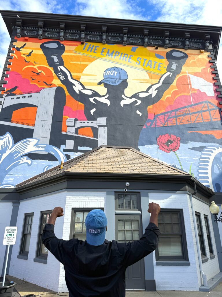 KevinPompey TroyTiger Mural Pose min 1