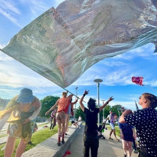 kite flying community art